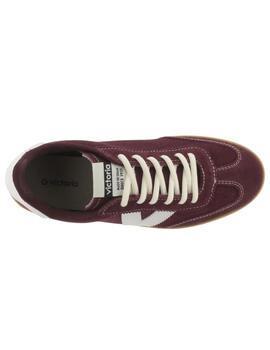 Zapatillas victoria berlin ciclista serraje granate de mujer
