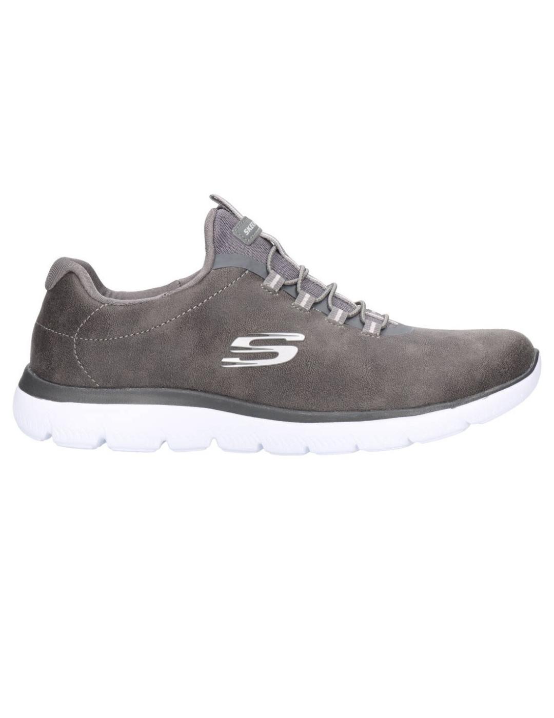 Zapatillas skechers summits itz bazik gris de mujer.