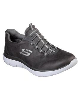 Zapatillas skechers summits itz bazik gris de mujer.