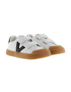 Zapatillas victoria oliver barefoot blanco negro de niño.