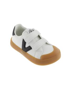 Zapatillas victoria oliver barefoot blanco negro de niño.