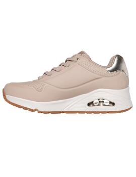 Zapatillas skechers uno shimmer away marrón de mujer.