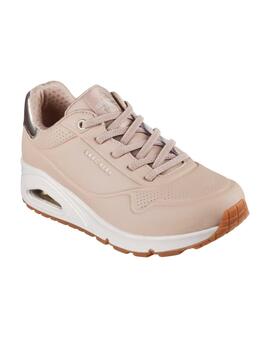 Zapatillas skechers uno shimmer away marrón de mujer.