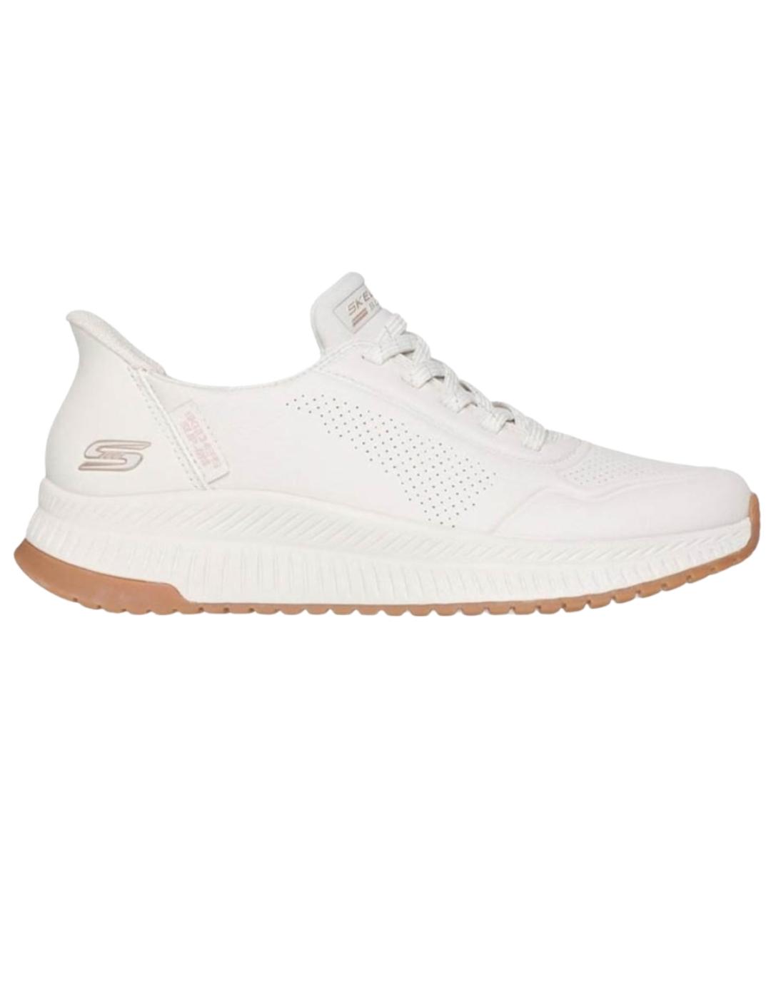 Zapatillas skechers bobs 4 slip ins key look blanco de mujer