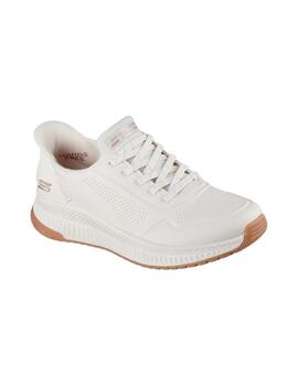 Zapatillas skechers bobs 4 slip ins key look blanco de mujer