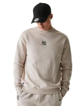 Sudadera new era crewneck NY Yankees ess beige de hombre.