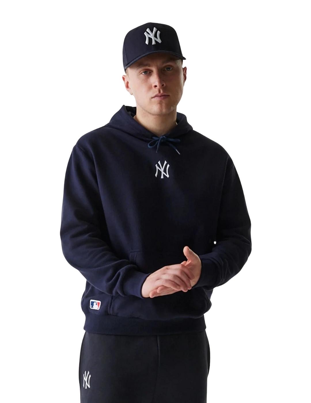 Sudadera capucha new era NY Yankees ess marino de hombre.