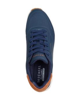 Zapatillas skechers uno suited on air marino de hombre.