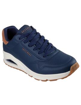 Zapatillas skechers uno suited on air marino de hombre.