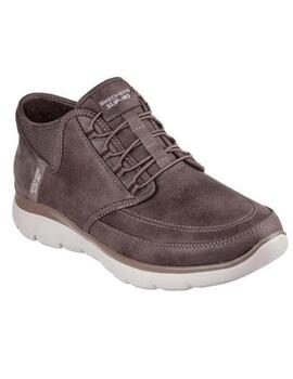 Zapatillas skechers summits siegul slipins marrón de hombre.