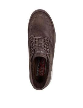 Zapatillas skechers summits siegul slipins marrón de hombre.