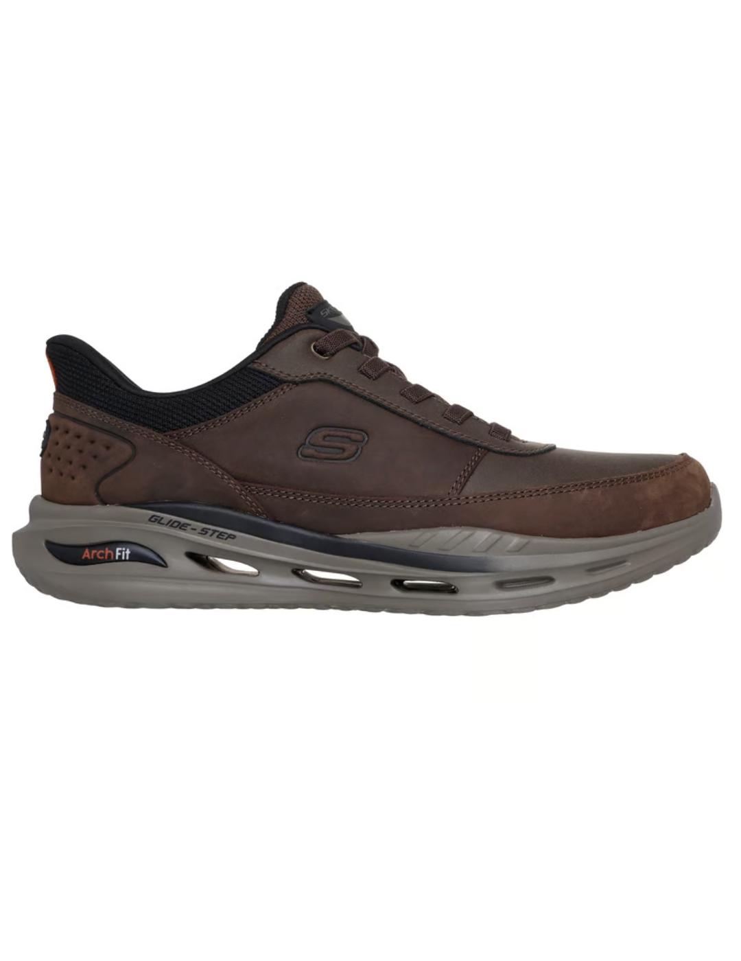 Zapatillas skechers arch fit orvan moxley marrón de hombre.