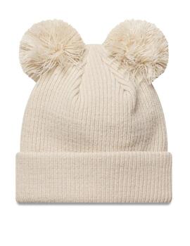 Gorro new era NY Yankees doble pom beige de mujer.