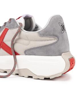 Zapatillas munich babel 15 gris rojo de hombre.