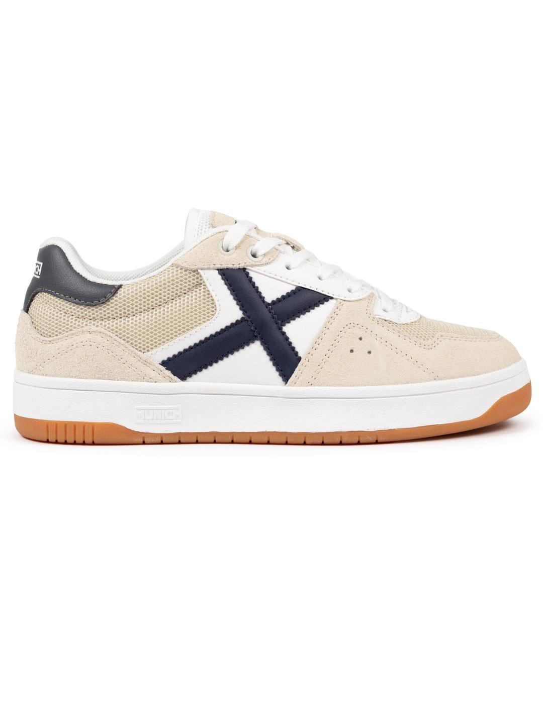 Zapatillas munich stilo 08 beige blanco de hombre.