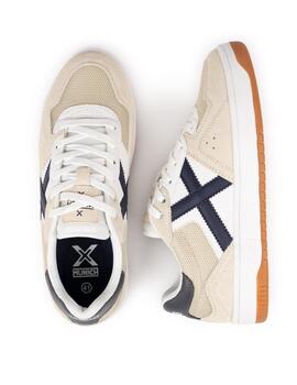 Zapatillas munich stilo 08 beige blanco de hombre.