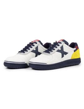 Zapatillas munich g-3 kid 451 blanco azul de niño.