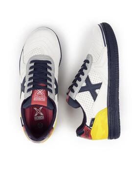 Zapatillas munich g-3 kid 451 blanco azul de niño.