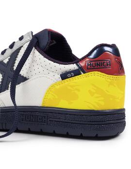 Zapatillas munich g-3 kid 451 blanco azul de niño.