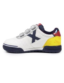 Zapatillas munich g-3 vco kid 451 blanco azul de niño.