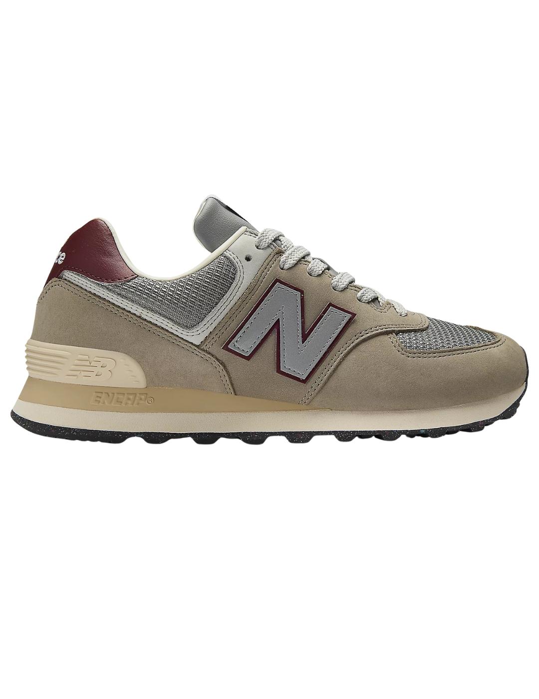 Zapatillas new balance u574skb gris granate de hombre.