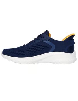 Zapatillas skechers bobs squad solid step azul de hombre.