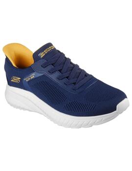 Zapatillas skechers bobs squad solid step azul de hombre.