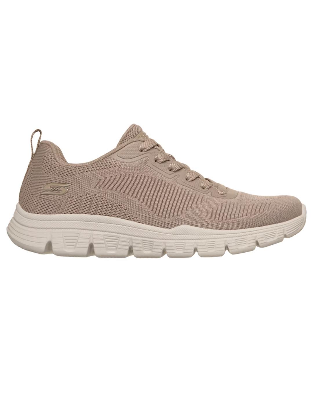 Zapatillas skechers bobs b lite marrón de mujer.