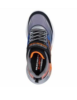 Zapatillas skechers slights flex glow ultra gris de niño.