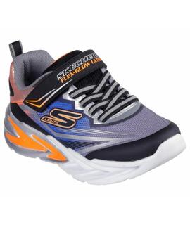 Zapatillas skechers slights flex glow ultra gris de niño.