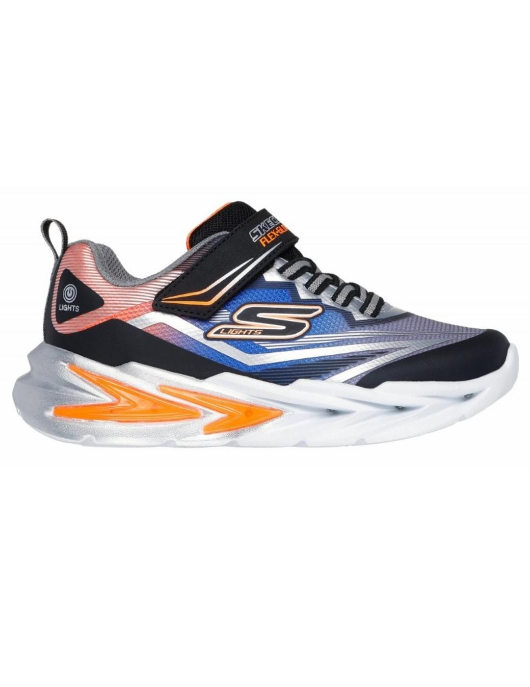 Zapatillas skechers slights flex glow ultra gris de niño.