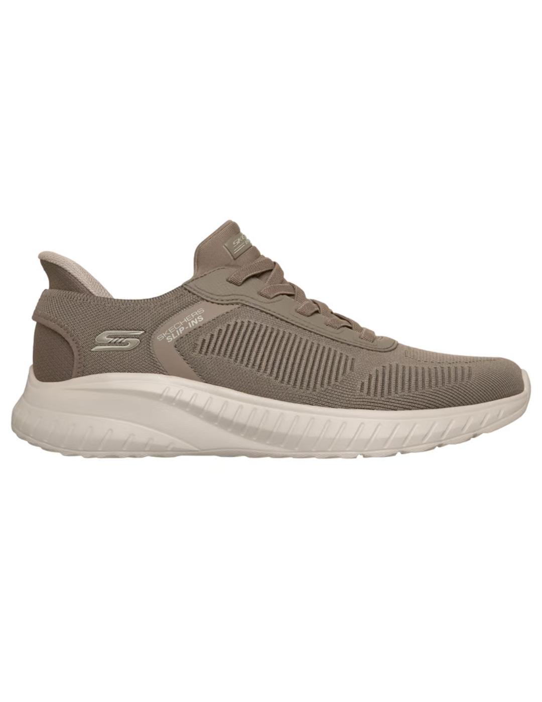 Zapatillas skechers bobs squad slip ins marrón de hombre.