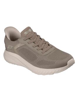 Zapatillas skechers bobs squad slip ins marrón de hombre.