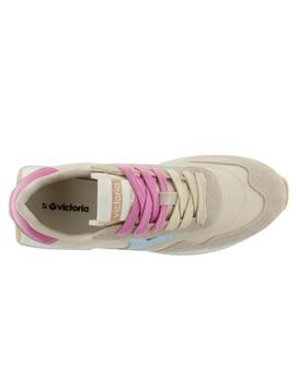 Zapatillas victoria cosmo nylon beige de mujer.