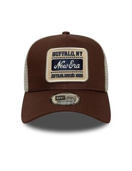 Gorra new era 9forty A-frame patch trucker marrón de hombre.