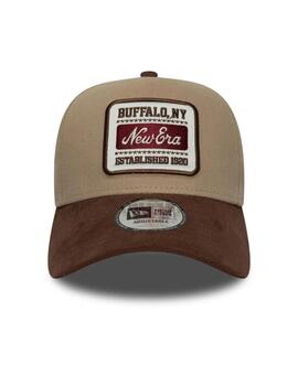 Gorra new era patch 9forty E-frame suede marrón de hombre.