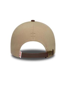 Gorra new era patch 9forty E-frame suede marrón de hombre.