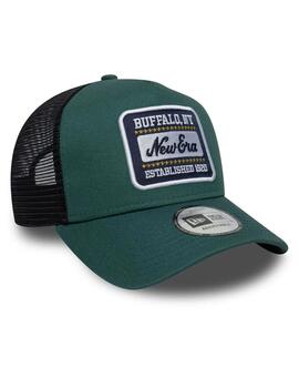 gorra new era patch trucker 9forty A-frame verde de hombre.