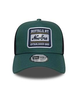 gorra new era patch trucker 9forty A-frame verde de hombre.