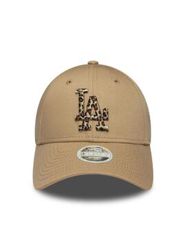 gorra new era LA Dodgers 9forty animal marrón de mujer.