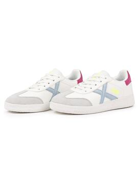 Zapatillas munich mini barru 15 blanco rosa de niña.