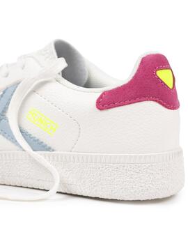Zapatillas munich mini barru 15 blanco rosa de niña.