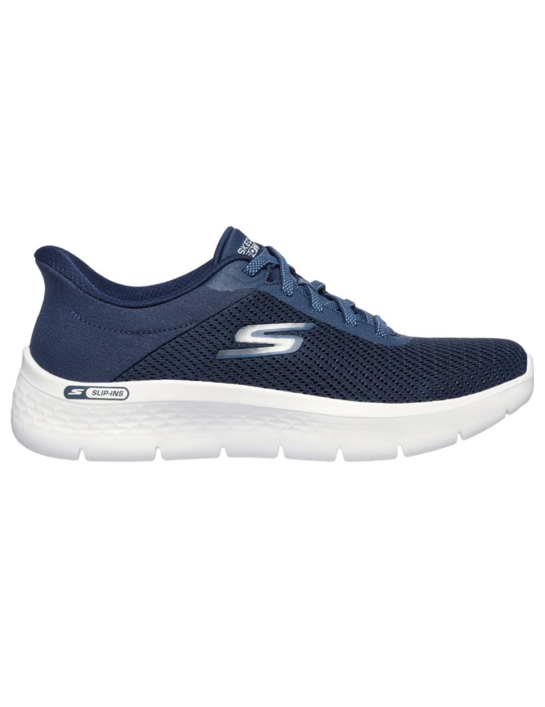 Zapatillas skechers go walk flex azul de mujer.