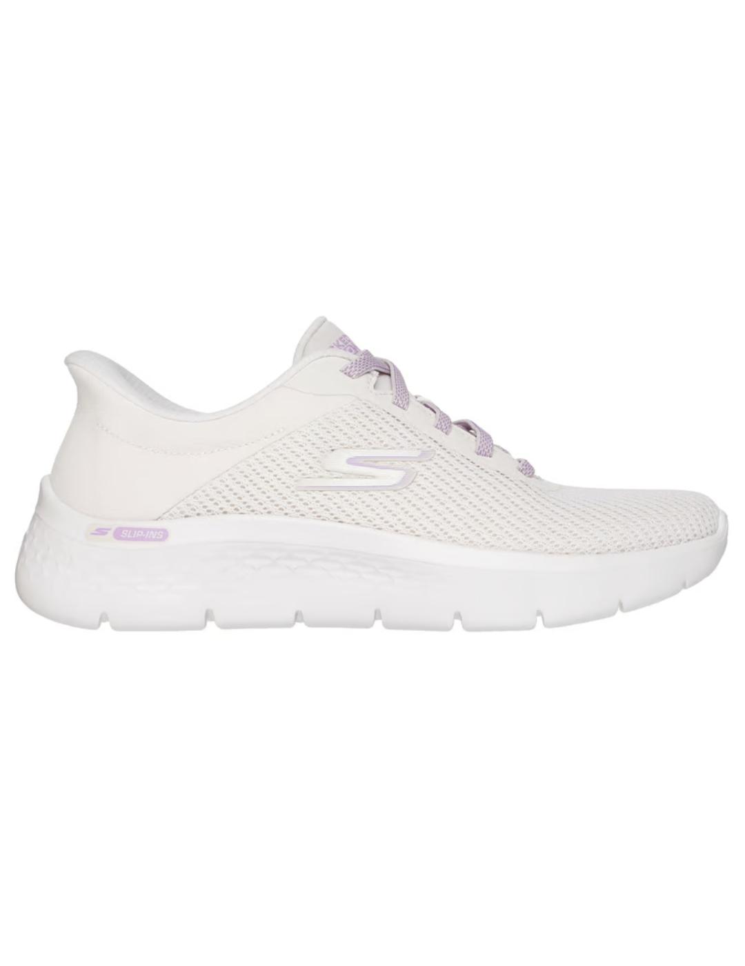 Zapatillas skechers go walk flex beige de mujer.