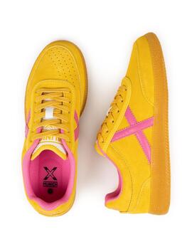 Zapatillas munich rumba 23 mostaza rosa de mujer.