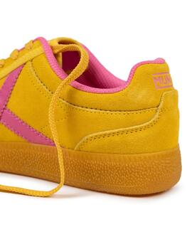 Zapatillas munich rumba 23 mostaza rosa de mujer.