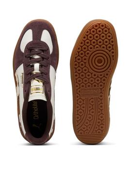 Zapatillas puma palermo cow blanco marrón de mujer.