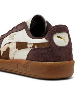 Zapatillas puma palermo cow blanco marrón de mujer.