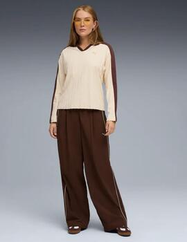 Zapatillas puma palermo cow blanco marrón de mujer.