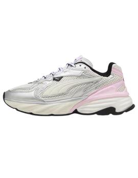 Zapatillas puma fade nitro ls plata rosa de mujer.